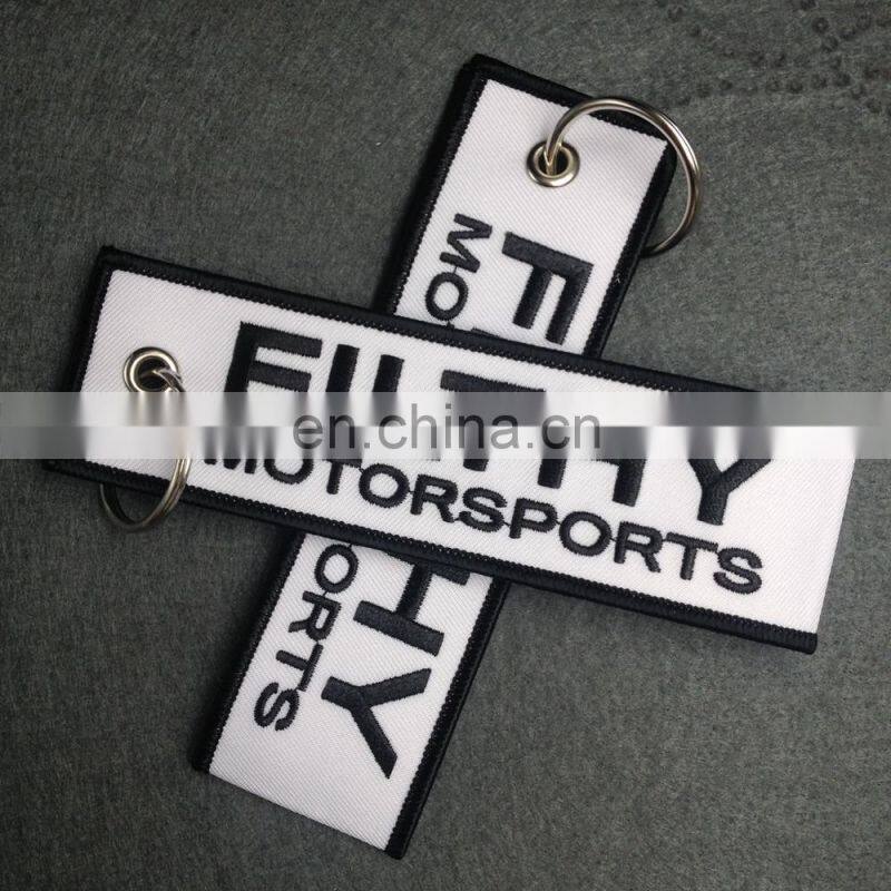 custom logo embroidered key chains