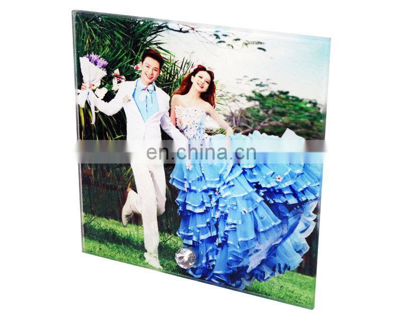 New Design Sublimation Glass Wedding Photo Frame Sublimation glass decoration Picture photo frame
