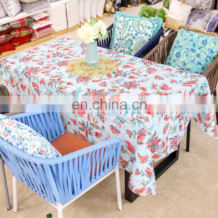 Floral Printed Table Cloth Spillproof Polyester Fabric rectangle Tablecloths for Dining Party
