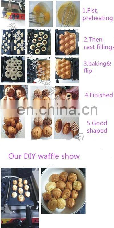 Commercial waffle maker gas snack walnut shape waffle machine gas waffle cone machine