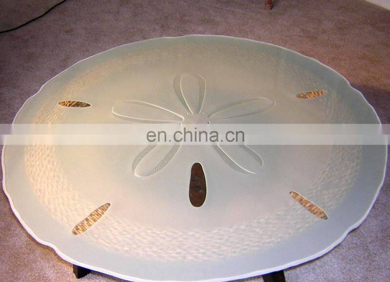 3-19mm tempered acid etched glass and silk screen printing table top