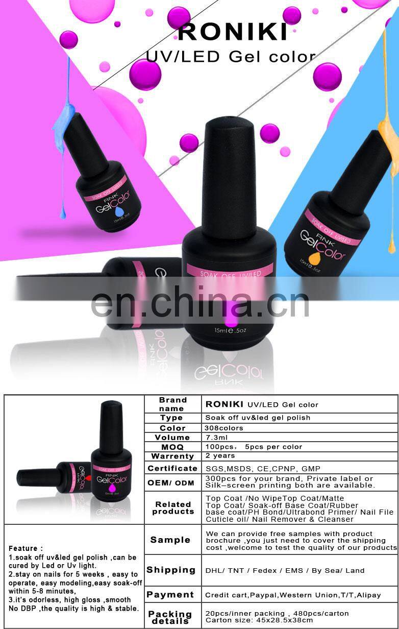 RONIKI Queen Shining Soak Off UV Nude Color Strengthening Rubber Gel Nail Polish Strengthen Gel