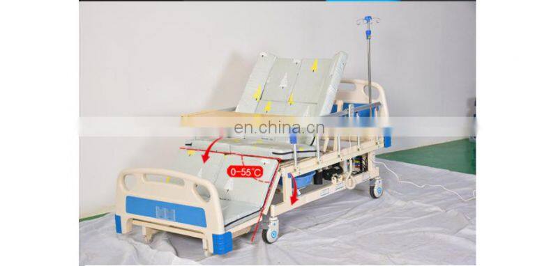 Medical bed with the function of back up and leg down with roller household bed