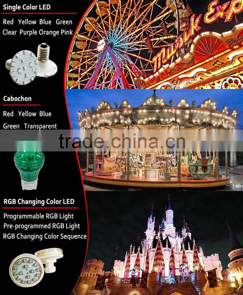 SMD5050 RGB auto running 40mm diameter e14 AC24V zhongshan fun amusement lighting factory