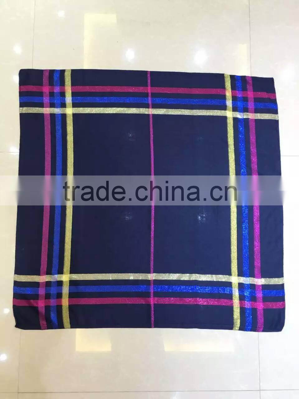NEW 2016 90*90cm golden line muslim square scarf