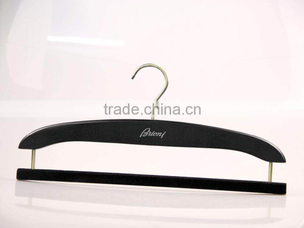 HA6794 durable solid wood tops hanger bottom velvet pants hanger