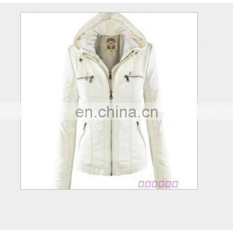 Manufacturer wholesale plus size women's detachable hooded leather jacket jacket motorcycle jacket