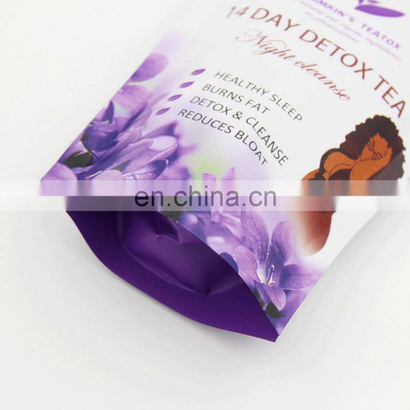 Custom printing Stand Up Zipper Bag Aluminum Foil Pouch Doypack for tea bags