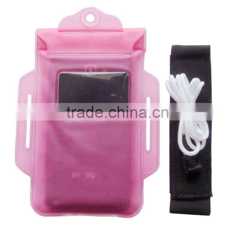 TPU recycling material wrist mobile phone zipper case for samsung galaxy note II beach dry bag