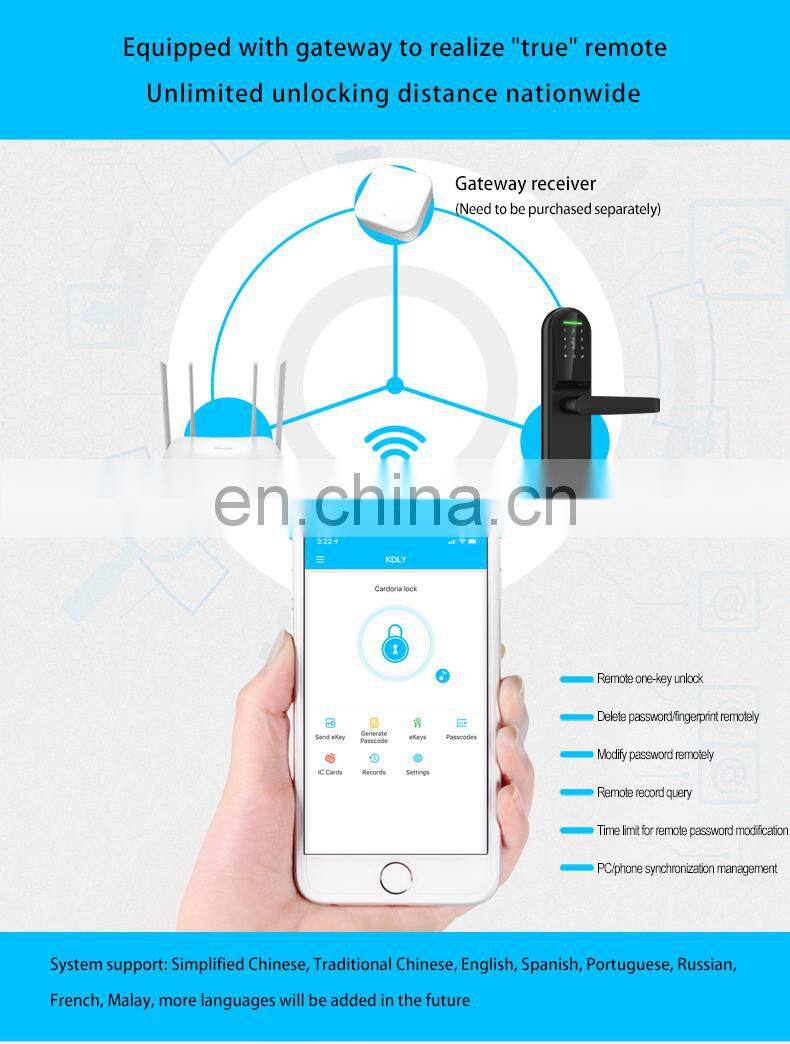 Top ranking product Keyless Entry Door Lock Smart tt Door Lock Passcode Wifi Card Key For Office Home Apartment