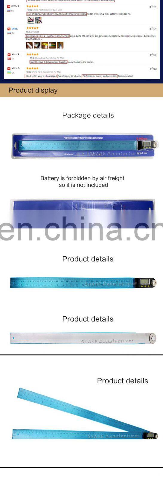 SHAHE 0-500m Digital Angle Ruler Stainless Steel Electronic Angle Meter Digital Angle Finder Digital inclinometer