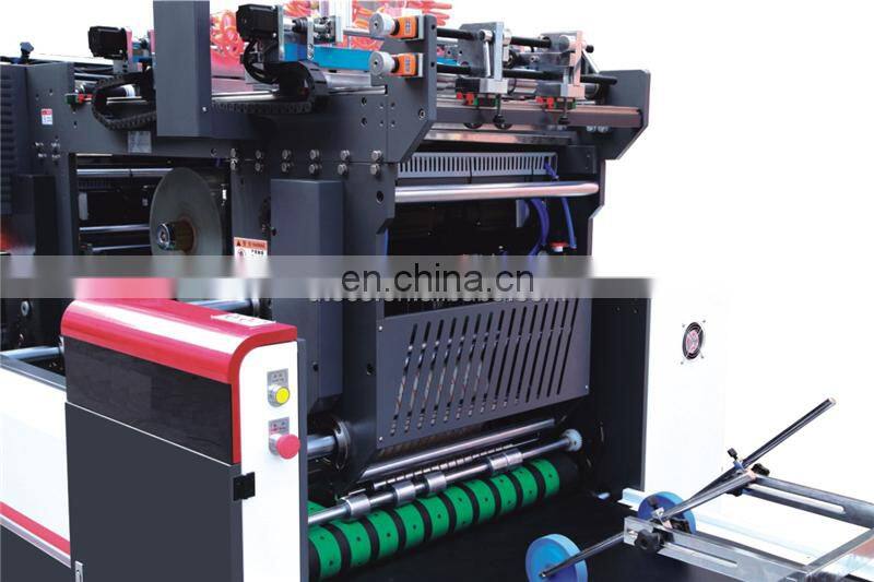 UTM800A CE approval certificate Automatic toy paper display box window patching gluing Machine with corner V cut and creasing