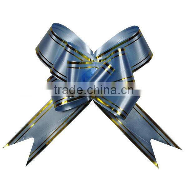 Metallic Hot Red PP Butterfly Pull Bow with Golden Line Edge for Gift Wrapping,Celebration Wedding and Decoration Christmas