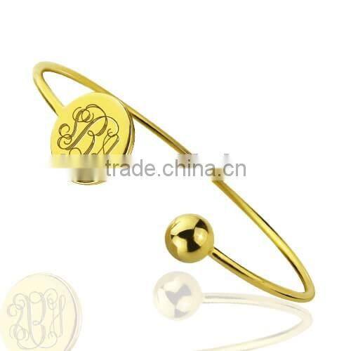 316l Stainless Steel 18k Gold Plated Joy To The World Bracelet, New Design Nylon Adjustable Bangle