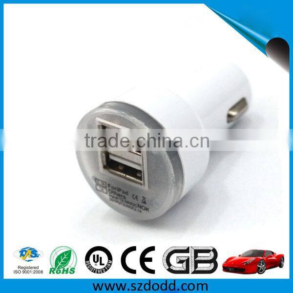 Mulit colors OEM fashion design 2.1a double usb car charger
