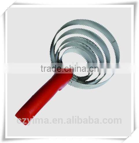 5 loops spiral steel curry comb with plastic handle/reversible