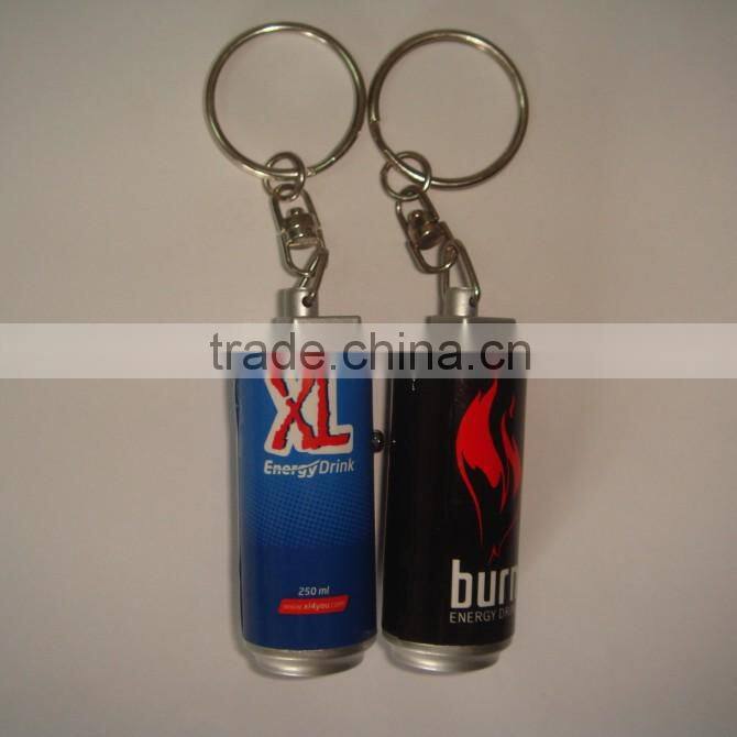 promotional gifts led projector can keychain,led can shape keychain,led bottle shape keychain for 2016 gifts ,3d custom keychain