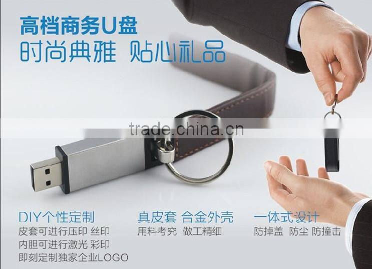 G&J 2014 fashion 16gb black leather usb flash drive