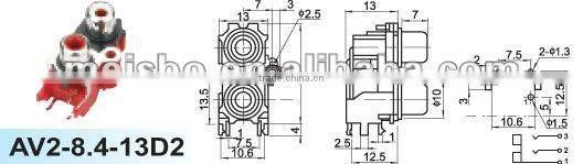 Female audio jack of hdmi to rca converter box