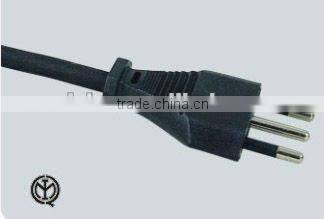 Italy 3-round-pins electric vehicle power plug with 10A 250V