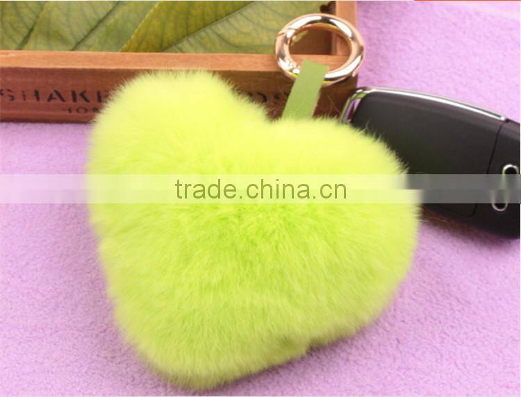 Real Rabbit Fur Keychian Cute Genuine Leather Fur Car Key Rings