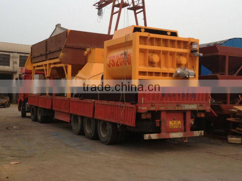 High Productivity Twin Shaft Concrete Mixer 2000 liters