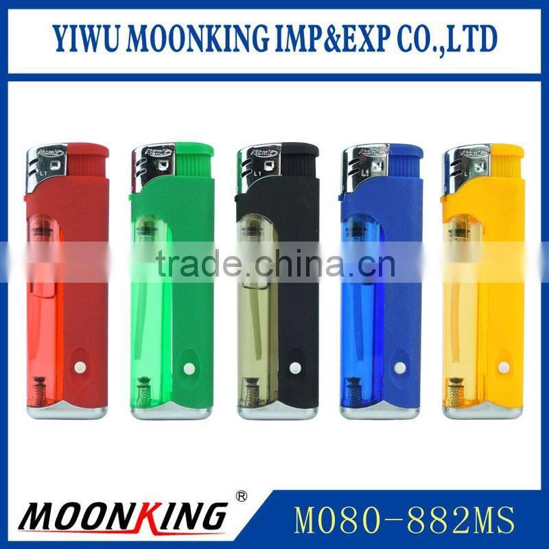 child safety frosted electronic gas refillable led torch lighter with ISO9994