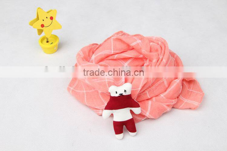 Wholesale Fashion Children Kid's Checked Plaid Cotton Polyester Autumn Winter Scarf