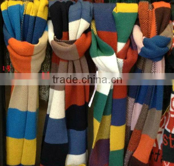 2013 Winter Acrylic Knitted Stripe Scarf