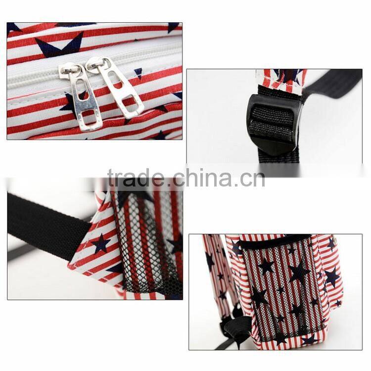 Promotional Star Printed Canvas School Cheap Backpack