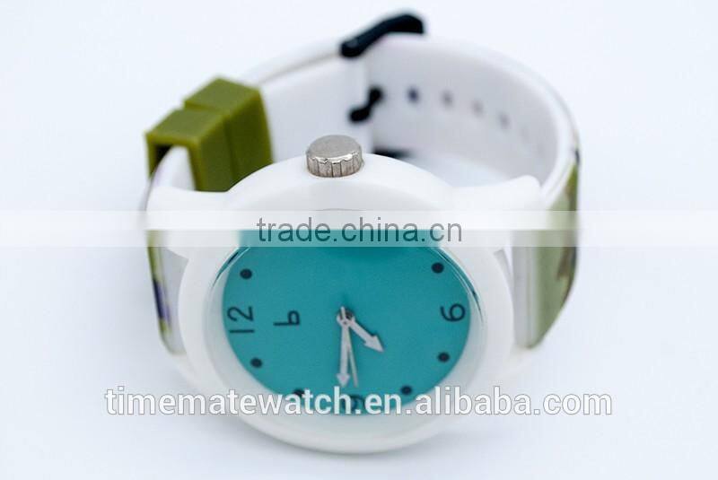 silicone camouflage strap wristwatch quartz stainless steel back watch