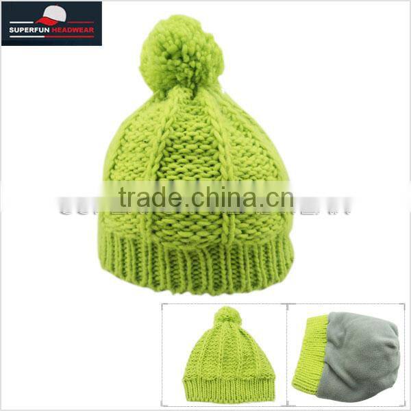 folded preferential knitted dobby winter crochet hats and caps