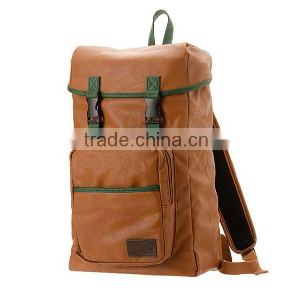 Vintage online wholesale shop clear black leather drawstring laptop backpack bag