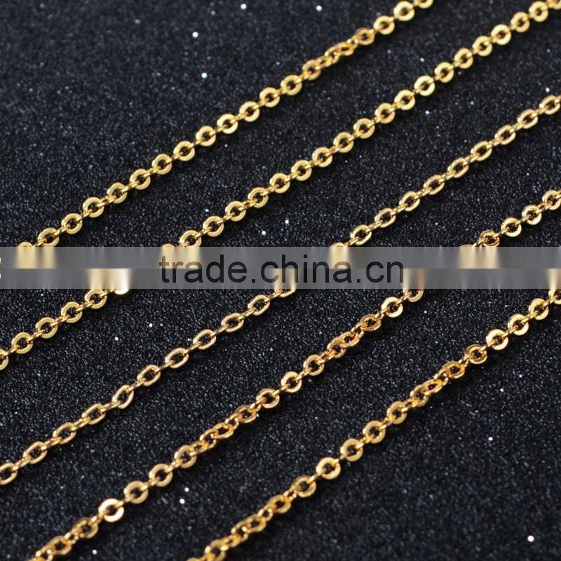 14 Inch 14K Wholesales Designs Stainless Steel Mens Jewelry Figaro Chains Link Necklace