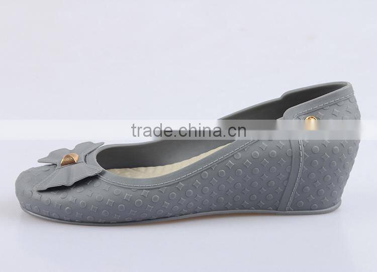 2015 new models summer wedge heels jelly sandals transparent plastic lady shoes clear pvc woman shoes