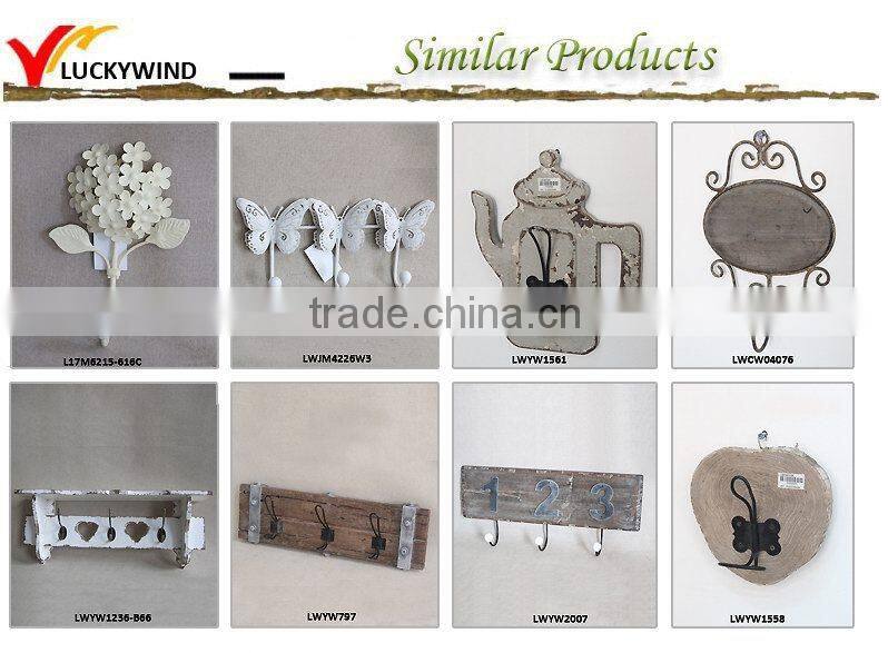 triple flower coat wall shabby chic hooks white