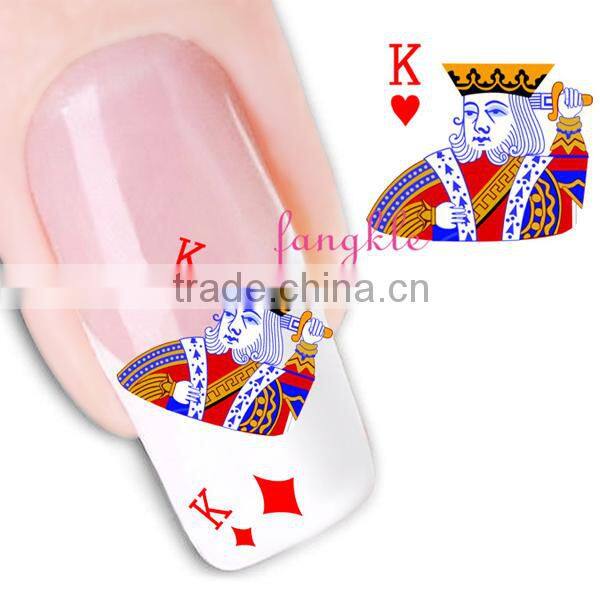 playing card nail watermark sticker for decoration
