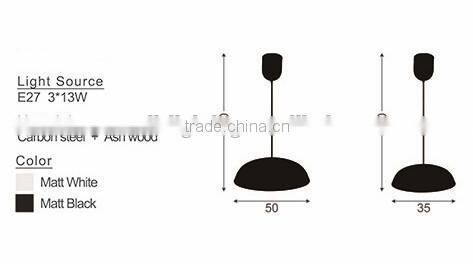 one bigger cup ash wood modern pendant light