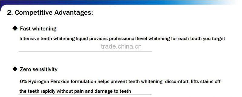 Professional effect dental teeth whitening liquid