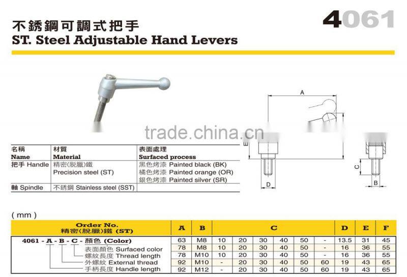 Hot Popular Products For Machines Use SUS304 Adjustable Handles