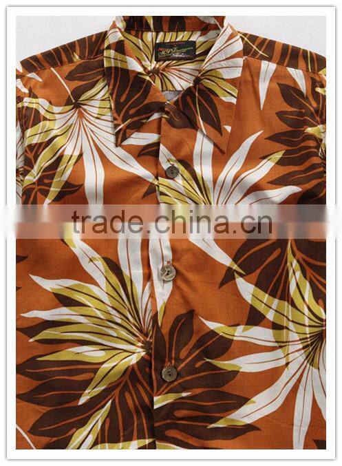 100% Cotton Fabric Foreign Trade Men Hawaiian Shirts
