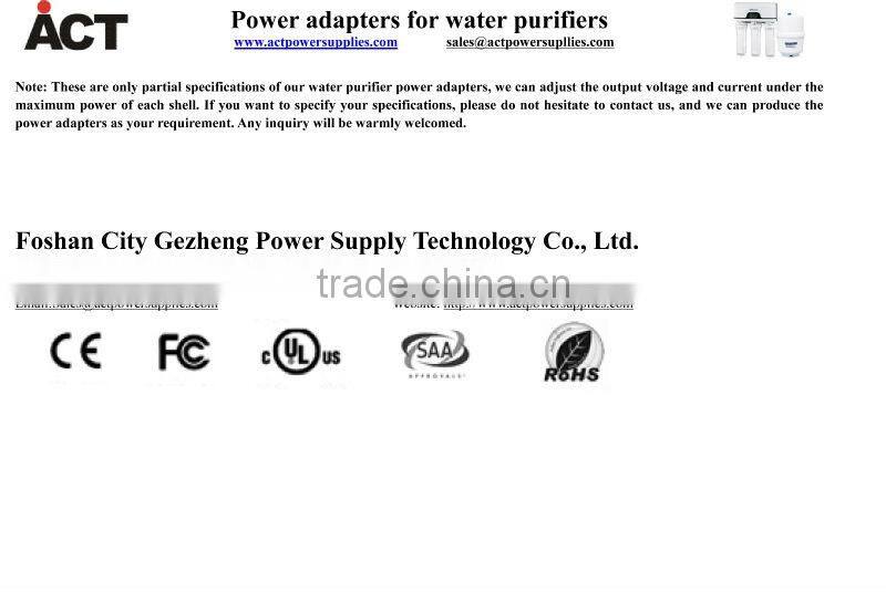 SAA CE approved 24V 5A adapter for booster pump