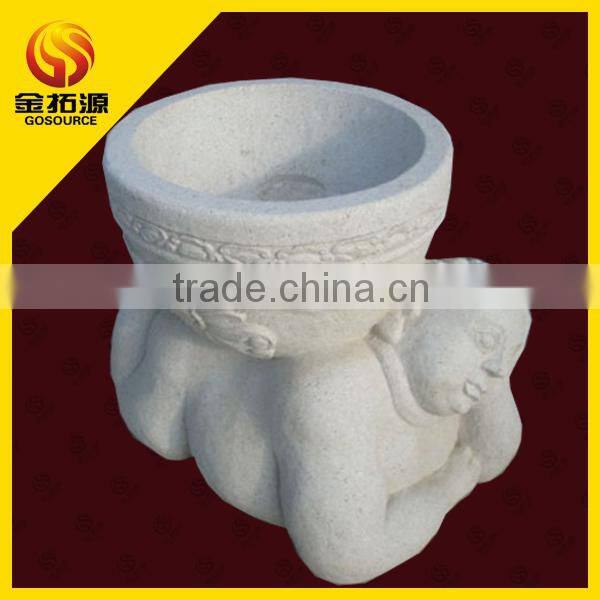 hand carved garden stone planter pot