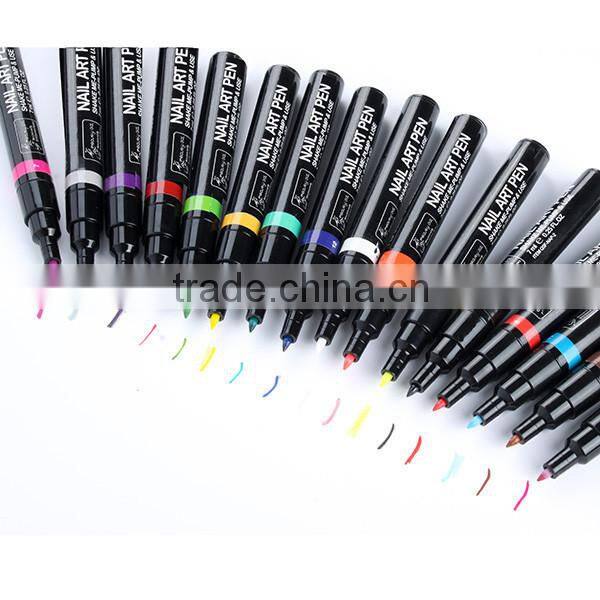 3D DIY Decoration Polish Set Design Paint UV Gel Acrylic Powder Different False Tips 16Colors Nail Art Pen