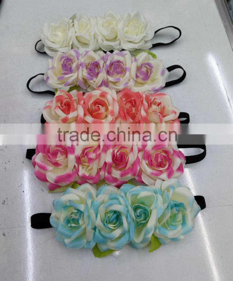 HL013 Fashion women tiara flower garland crown headband wedding garland crown hairband beach