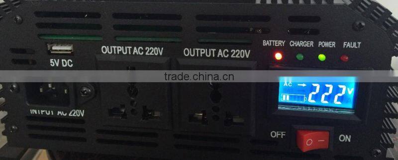 DC to AC power inverter with battery charger