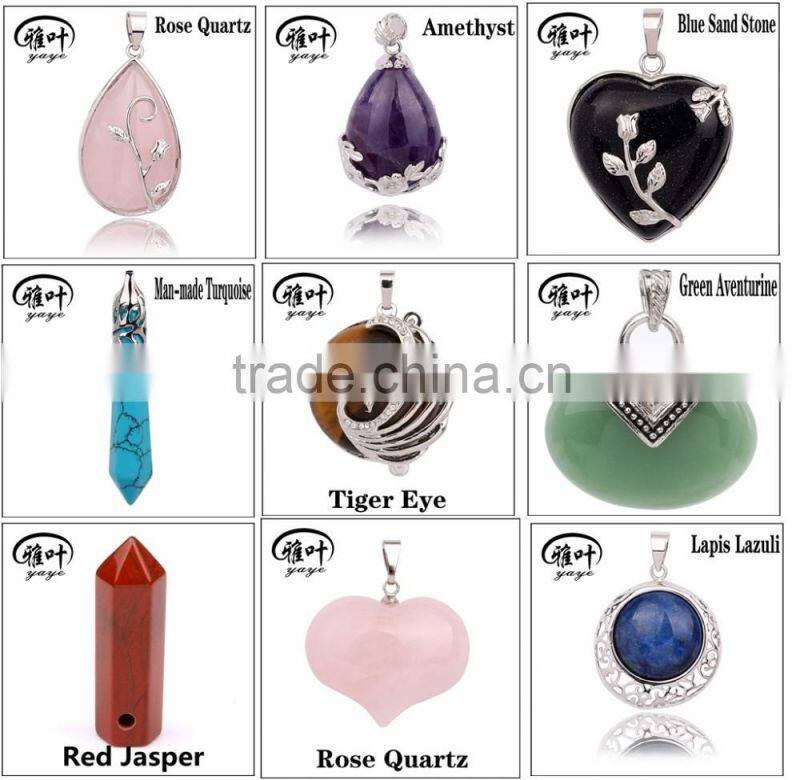 Wholesale Gemstones Fashion Pendants Crystal Trapezoid Necklace&Pendants