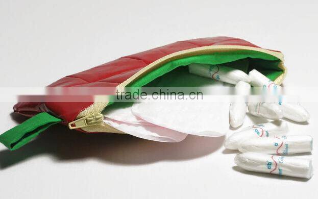 Red recycled pencil case plash proof zipper pouch mini cosmetic pouch