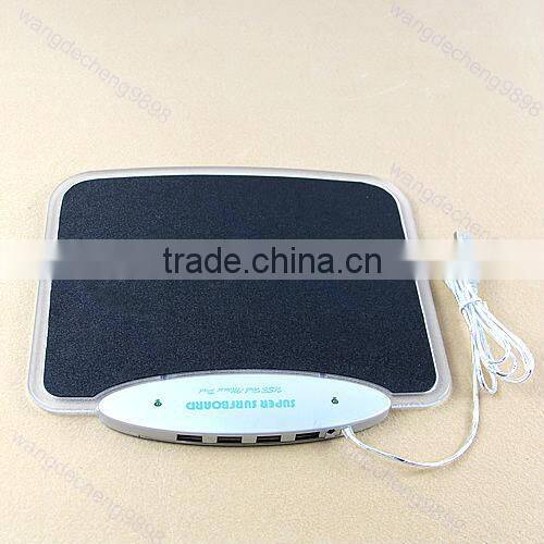 blue light mouse pad mat with hub