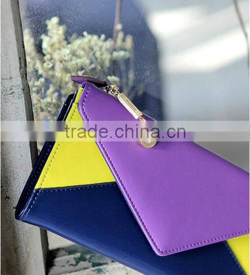 2013 colorful fashion design woman purse leather wallet envelope bag